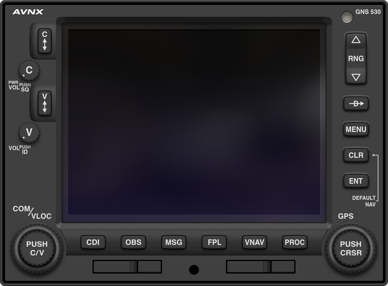 Digital recreation of the Garmin GNS 530.