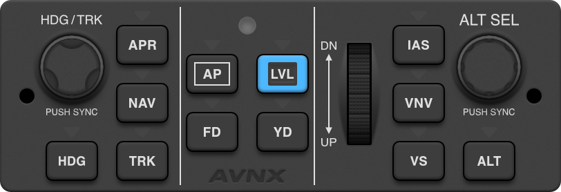 Digital recreation of the Garmin GFC 500 autopilot.